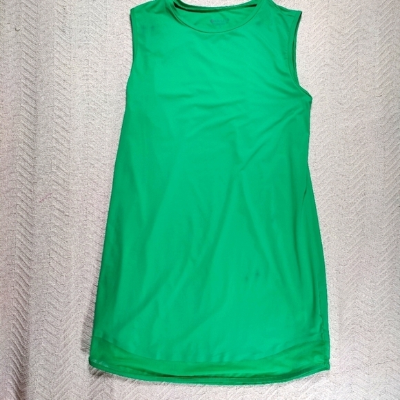Athleta Sun Lover UPF Dress Kelly Green Shift Athleisure Sleeveless Womens Small - Picture 1 of 9